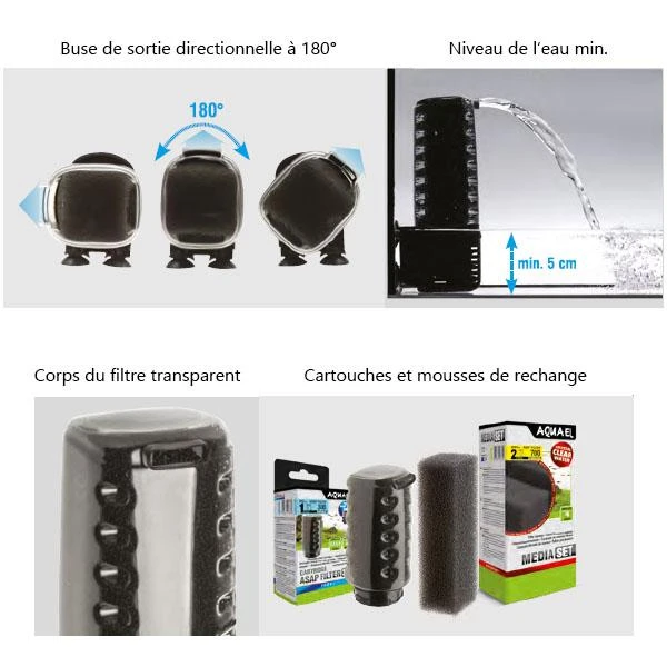 Filtre Interne ASAP 300 AQUAEL - Pour Aquarium Jusqu'à 100L – Image 4